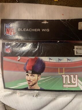 NFL New York Giants Red Blue Fuzzy Bleacher Wig